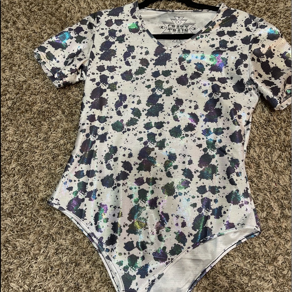 Crazy train shiny body suit